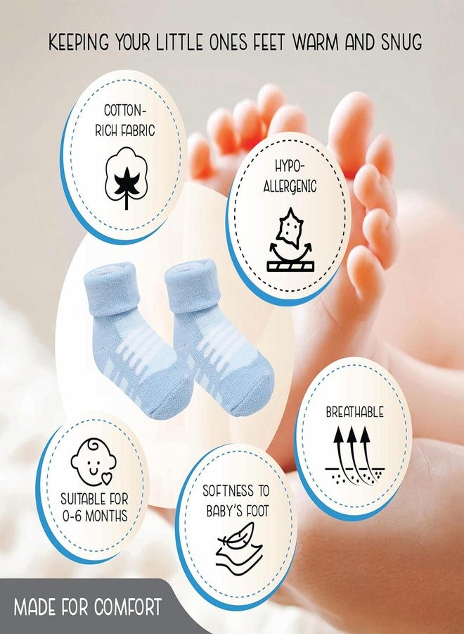 infancie Baby Socks Infant Socks 12 Pair – Soft And Comfortable Infant Sock 0-6 Months, Premium Boys Cotton Sock, Gift For Newborn Boys - Image 2